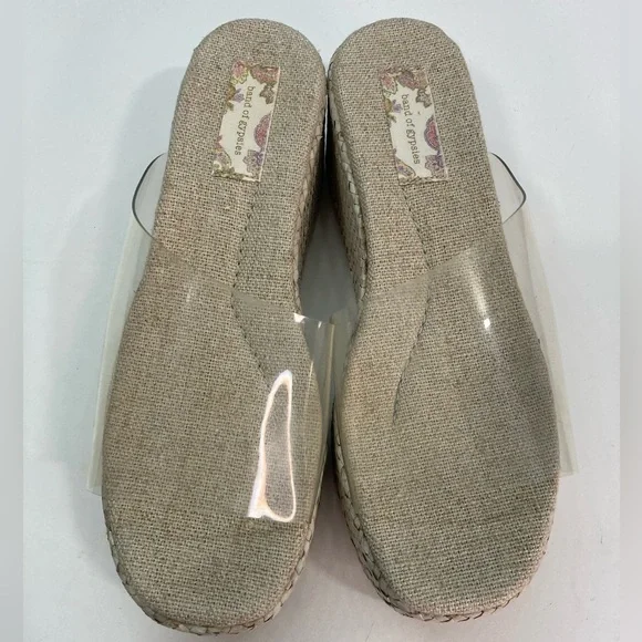 NWT Y2K Transparent Platform Wedges Sandals Open Toe Hemp High Heels Slides - Picture 5 of 8